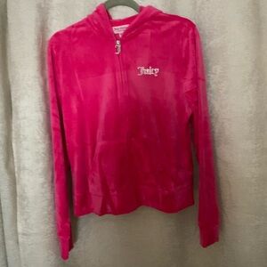 JUICY COUTURE Large Velour Zip Up Hoodie